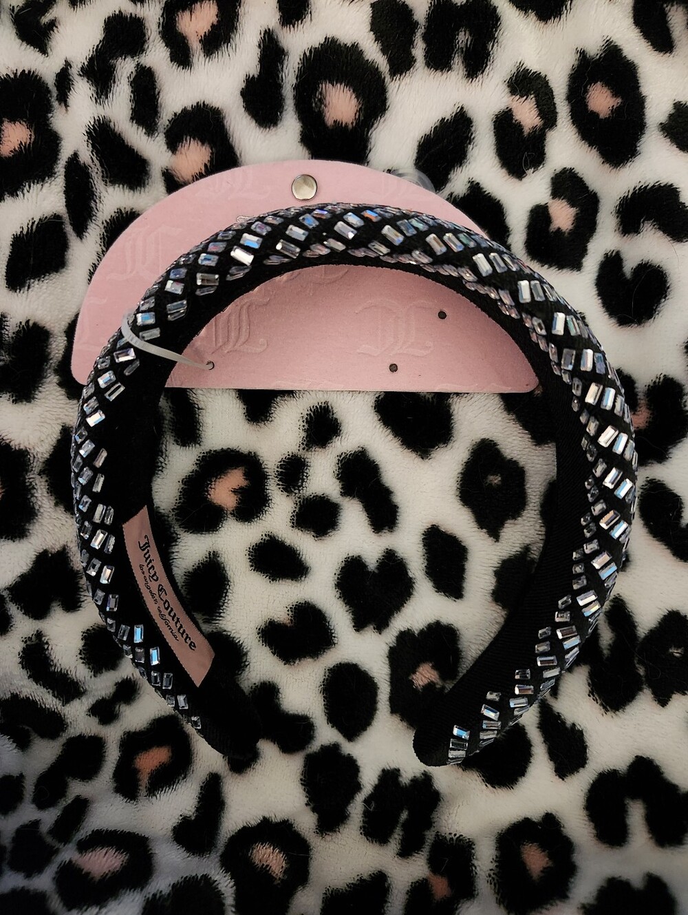 Juicy Couture Black Crystal-Studded Headband